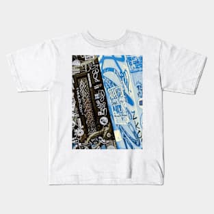 Black Blue Graffiti Street Art Tags NYC Kids T-Shirt